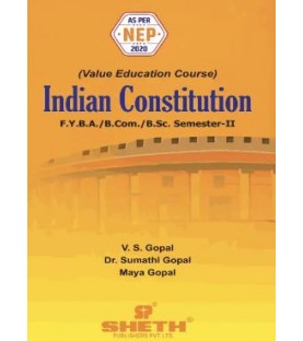 Indian Constitution F.Y.B.A,B.Sc, B.com. Semester 2 Sheth Publication | NEP 2020