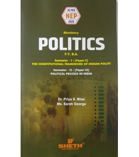 Politics-Constitutional Framework Of Indian Policy Paper-I  F.Y.B.A. sem 1 Sheth Publication | NEP 2020