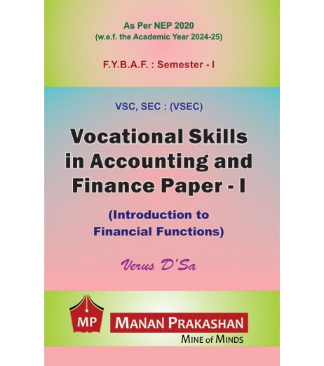 Vocational Skills in Accounting and Finance Paper -1  FYBAF Sem 1 Manan Prakashan | NEP 2020 - SchoolChamp.net