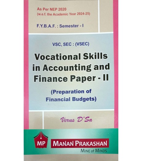 Vocational Skills in Accounting and Finance Paper -2  FYBAF Sem 1 Manan Prakashan | NEP 2020