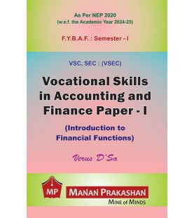 Vocational Skills in Accounting and Finance Paper -1  FYBAF Sem 1 Manan Prakashan | NEP 2020 