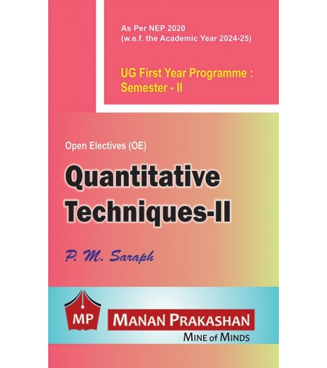 Quantitative Techniques–II UG First Year  Programme  Sem 2 Manan Prakashan- SchoolChamp.net