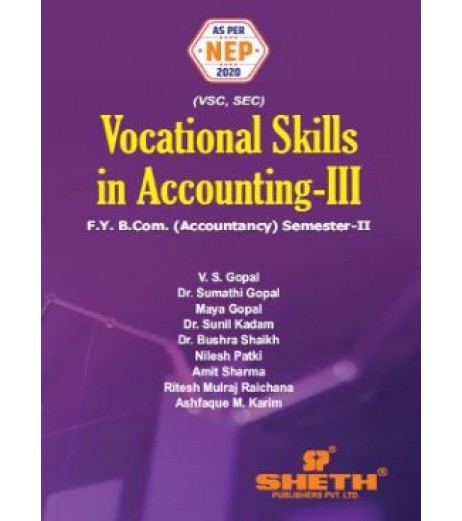 Vocational Skills in Accounting - III FYBcom Sem 2 Sheth Publication | NEP 2020