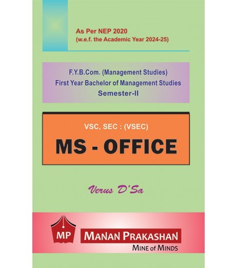 MS-Office FYBMS Sem 2 Manan Prakashan | NEP 2020