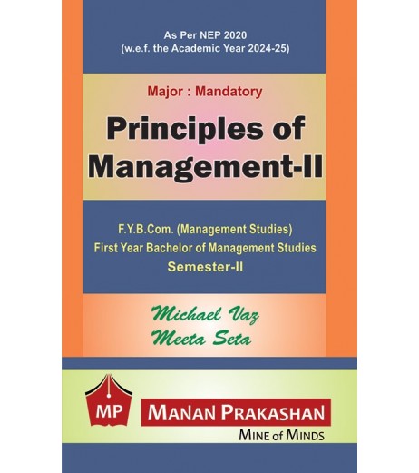 Principles of Management -2 FYBMS Sem 2 Manan Prakashan | NEP 2020