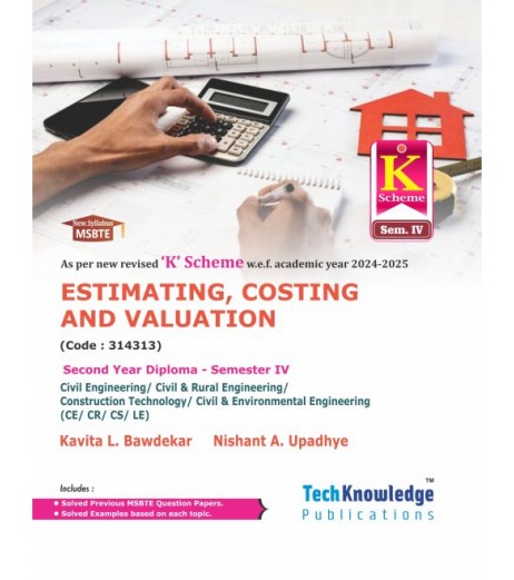 Estimation, Costing and Valuation MSBTE Sem 4 Civil Engineering Diploma | Tech-Knowledge Publication