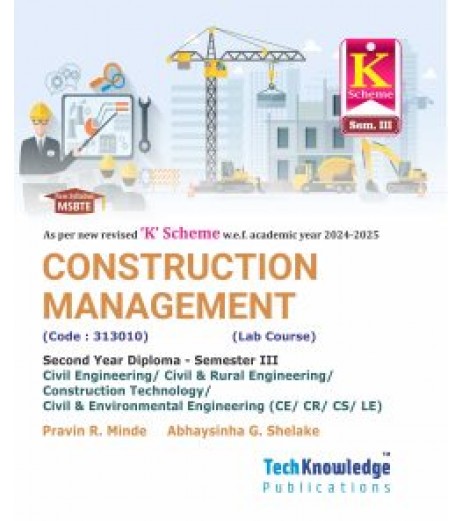 Construction Management MSBTE K Scheme Diploma Sem 3 Civil Engineering | Techknowledge Publication