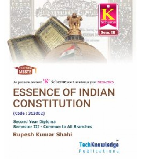 Essence of Indian Constitution MSBTE K Scheme Diploma Sem 3 All Engineering Branch| Techknowledge Publication