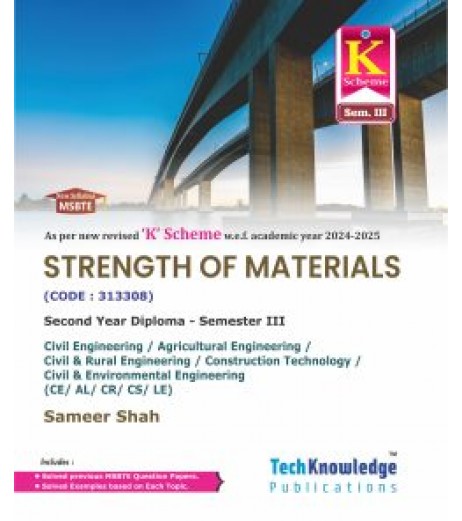 Strength of Materials MSBTE K Scheme Diploma Sem 3 Civil Engineering | Techknowledge Publication