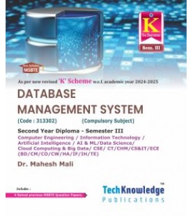 Database Management System MSBTE K Scheme Diploma Sem 3 Computer & IT Engineering| TechKnowledge Publications.