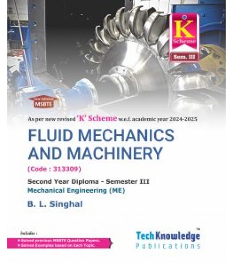 Fluid Mechanics and Machinery MSBTE K Scheme Diploma Sem 3 Mechanical Engineering | Techknowledge Publication