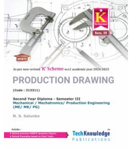 Production Drawing MSBTE K Scheme Diploma Sem 3 Mechanical / Production Engineering | Techknowledge Publication