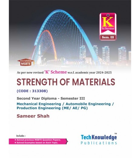 Strength of Materials MSBTE K Scheme Diploma Sem 3 Mechanical / Automobile Engineering | Techknowledge Publication