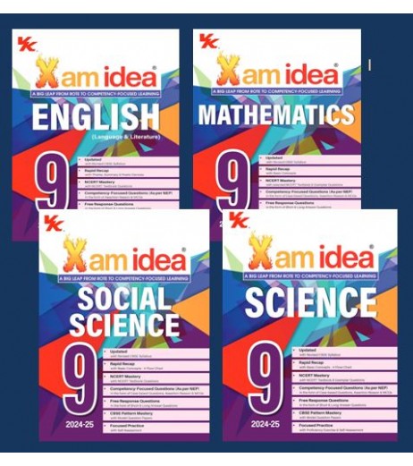 Xam idea CBSE Set of 4 Books Mathematics, Science, Social Science and English Class 9 | Latest Edition CBSE Class 9 - SchoolChamp.net