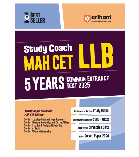 Arihant Study Coach MAH-CET LLB 5 Years Entrance Test 2025 