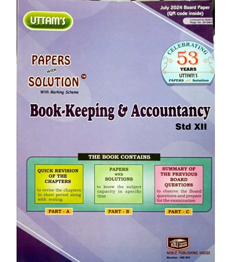 Uttams Paper Solution Std 12 Book Keeping and Accountancy Commerce - SchoolChamp.net