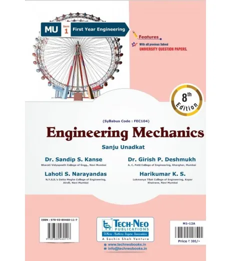 Engineering Mechanics First Year Sem 1 TechNeo Publication - Sanju Unadkat