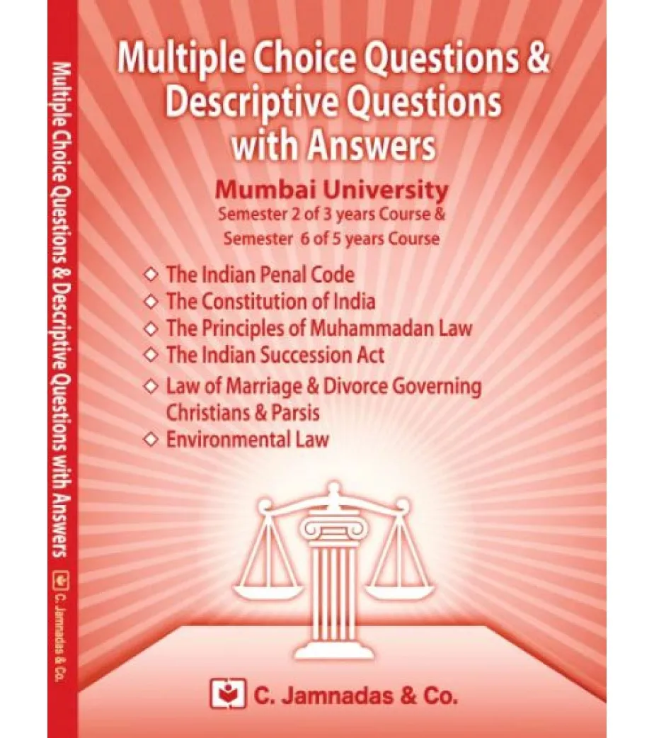 Jhabwala MCQ With Answer Sem 2 for 3 year Course law Books Mumbai  University - Jhabwala