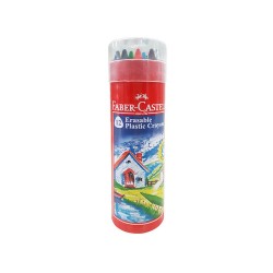 Faber-Castell Erasable Plastic Crayons 12 Pack in Tin