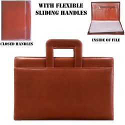 Leatherite file Flexible sliding handles Brown colour Page