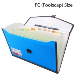 Plastic expanding folder 13 Pockets FC Size Blue