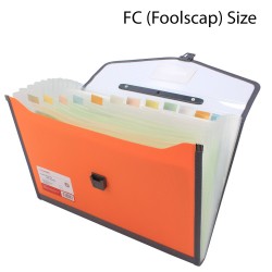 Plastic expanding folder 13 Pockets FC Size Orange