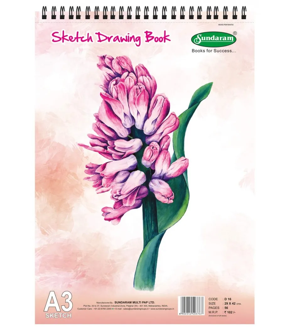 LRS Sketch Book A3 Size - 50 Sheets - Spiral Bound - 140 GSM Natural  Cartridge Paper Sketch Pad Price in India - Buy LRS Sketch Book A3 Size -  50 Sheets -