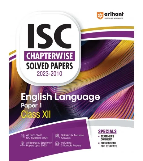 Arihant Isc Chapterwise Solved Papers English Language Paper 1 Class 12 Arihant Experts 9622